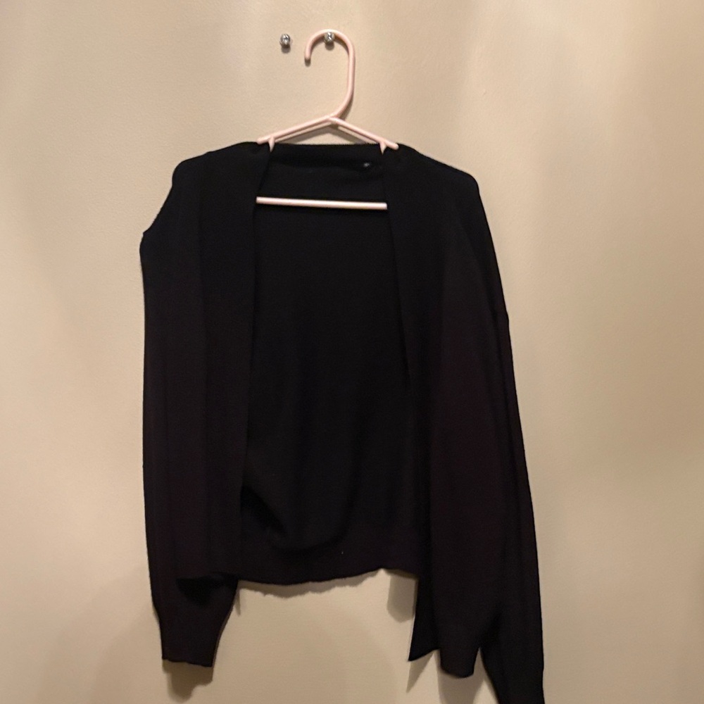 Black Open-Front Cardigan